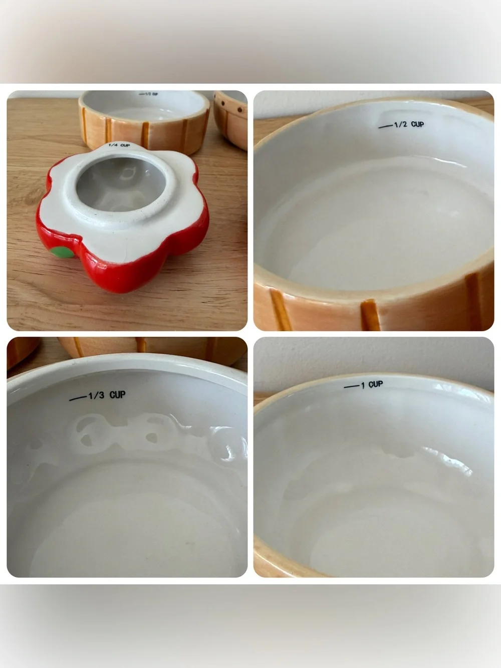 10 Strawberry Street Harvest Apple Basket Stacking Measuring Cups Sunshine Farms